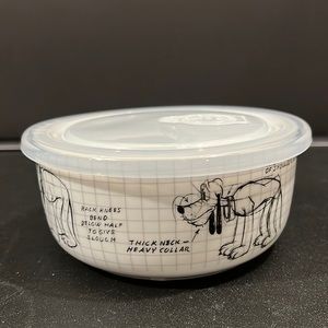Goofy Sketchbook Ceramic Covered Bowl